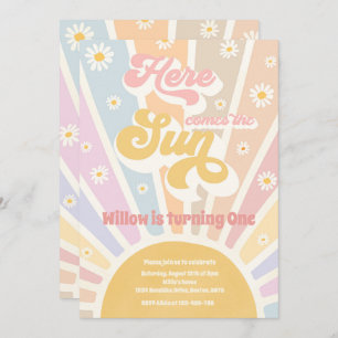 Convite Retro Sunshine Birthday Aqui Vem A Festa Do Sol