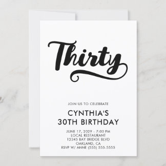 Convite Retro Swash Bold Script 30º Aniversário