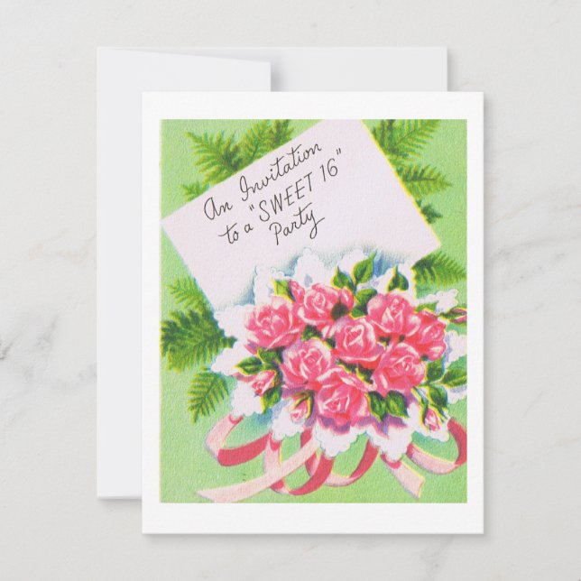 Convite Retro Sweet 16 (Frente)
