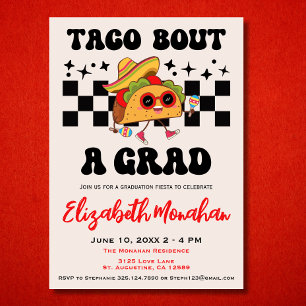 Convite Retro Taco Sobre Graduação Fiesta Formando