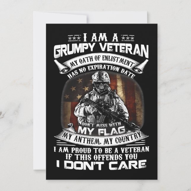 Convite Retro US Flag Veteran Day Dont Mess With My Flag P (Frente)
