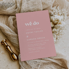 Convite Retro Verão | Rosa Esbranquiçada Fazemos Casamento