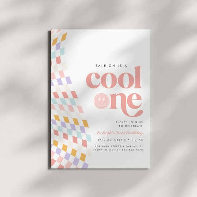 Convite Retrô Verificado no Primeiro Aniversário da legal  (Criador carregado)