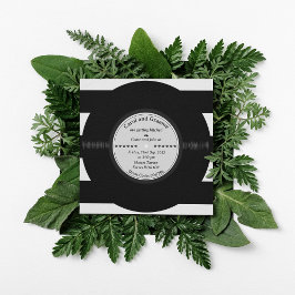 Convite Retro Vinil Record Elegant Chic Wedding