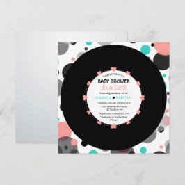 Convite Retro Vinil Record l Modern Chic Girl Chá de frald