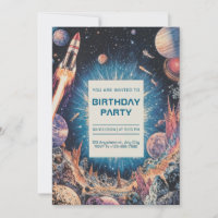 Retro Vintage Ficção Científica Espaço Explorador