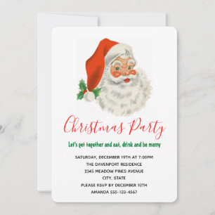 Convite Retro Vintage Jolly Papai Noel Natal