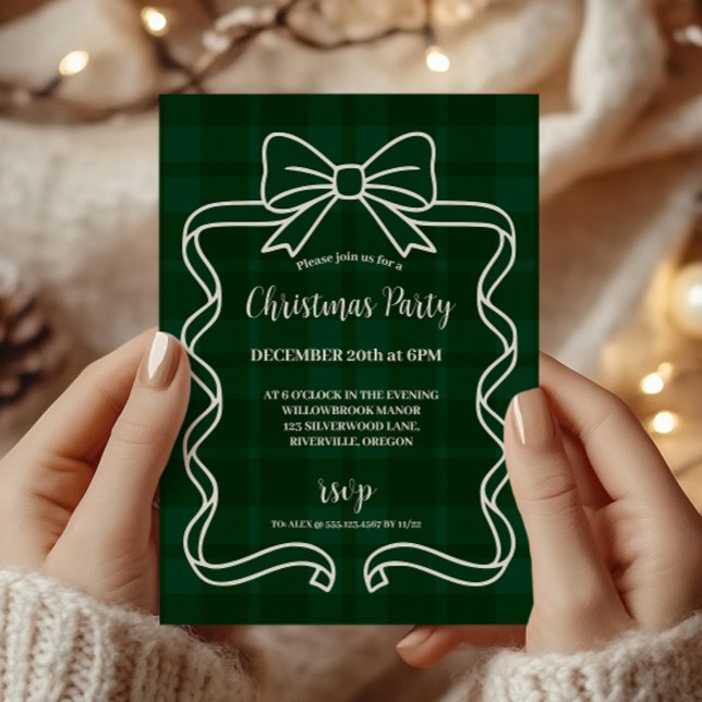 Convite Retro Xadrez Verde Natal Caprichoso  (Criador carregado)