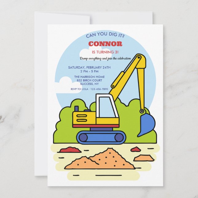 Convite Retroescavadeira (Frente)