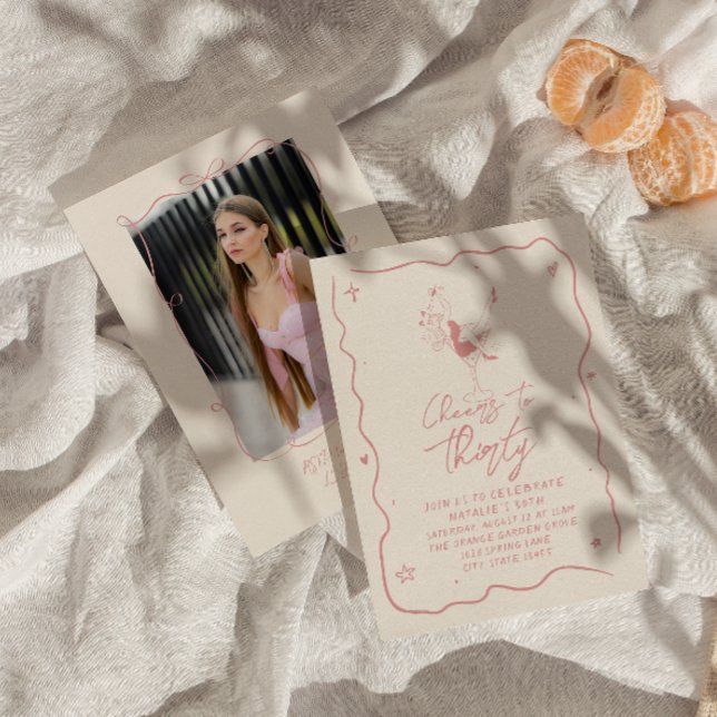 Convite Retrorna 30 Rosa Anima Para Trinta Fotografias Ani (Criador carregado)