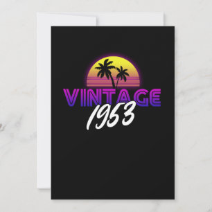 Convite Retrowave Vintage 1953 Aniversário Idea