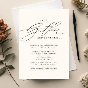 Convite Reúna e Seja Grato Friendsgiving Marrom