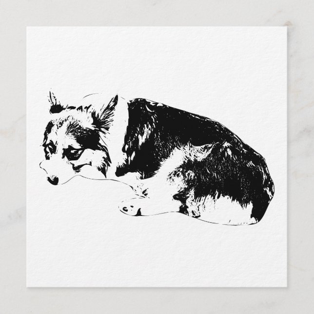 Convite Reúna Tinta, Corgi Aconchegante (Frente)