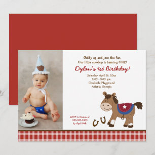 Convite Reúne-Os Foto Foto De Aniversário De Cavalo Conv