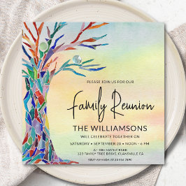 Convite Reunião Colorida da Família Árvore