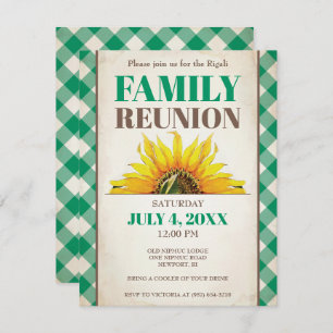 Convite Reunião da Família Convidar, Girassol, Verde