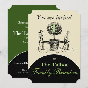 Convite Reunião da família de jardins de ilustração re