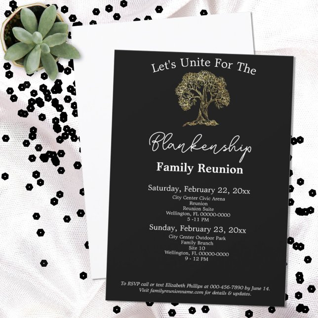 Convite Reunião da família de Trabalho de arte de árvore D (Criador carregado)