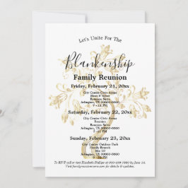 Convite Reunião da família de três dias da árvore de ouros