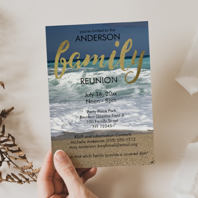 Convite Reunião da Família Tropical Beach (Criador carregado)