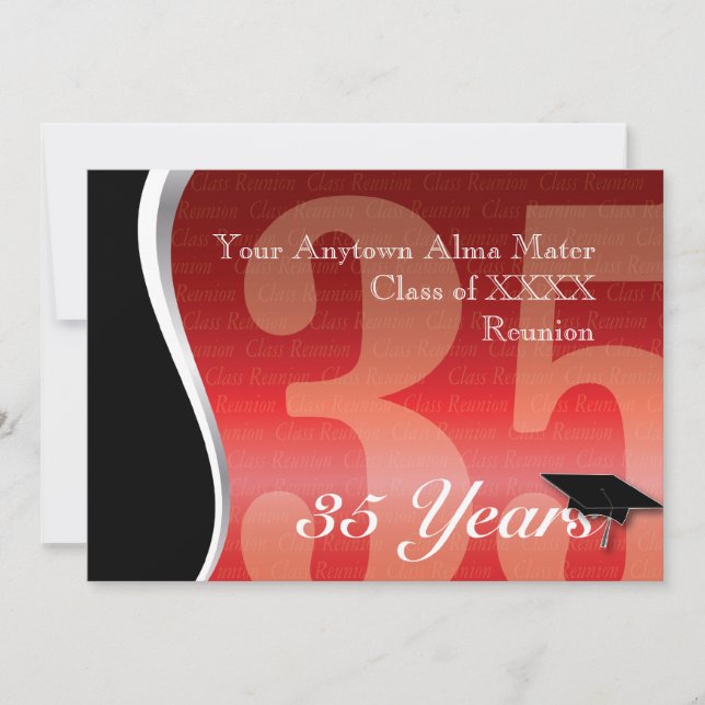 Convite Reunião de classe customizável de 35 anos (Frente)