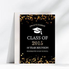 Convite Reunião de classe de segundo grau Dourada