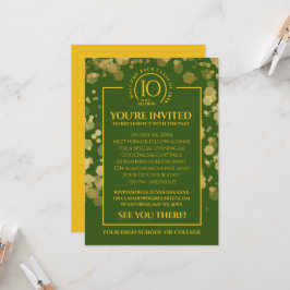 Convite Reunião de Classe Verde e Dourada