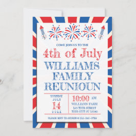 Convite Reunião de Família Americana do Dia 4 de Julho Ind