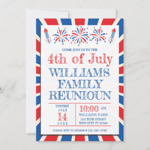 Convite Reunião de Família Americana do Dia 4 de Julho Ind