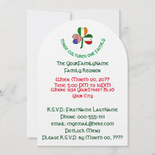 Convite Reunião de Família do Trevo Ítalo-Irlandês-America