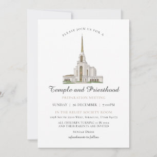 Convite Reunião de Preparação para o Sacerdócio do Templo