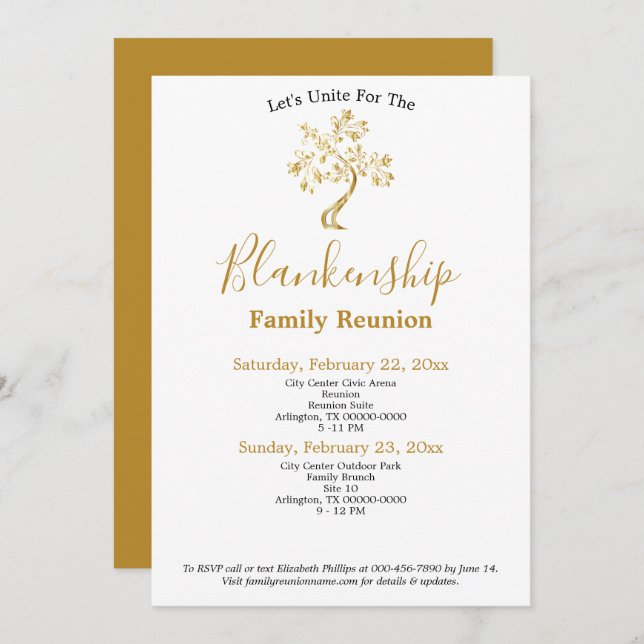 Convite Reunião de Reunião da Família em 2 Dias da Árvore  (Frente/Verso)