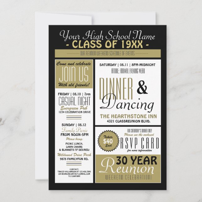 Convite Reunião do Segundo grau Estilo da Newsletter (Frente)