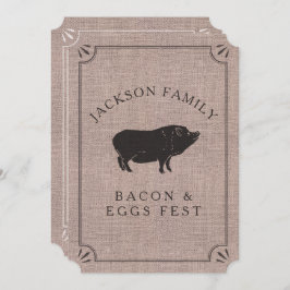 Convite Reunião Familiar Brunch Fazenda Rústica