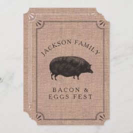 Convite Reunião Familiar Brunch Fazenda Rústica