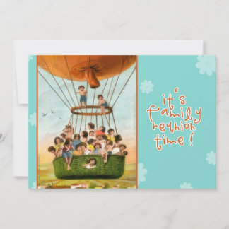 Convite reunião familiar de convite, balão de ar quente vi