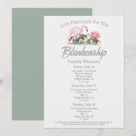 Convite Reunião Familiar Flamingo Art Três Dias Tropical