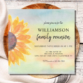 Convite Reunião familiar girassol