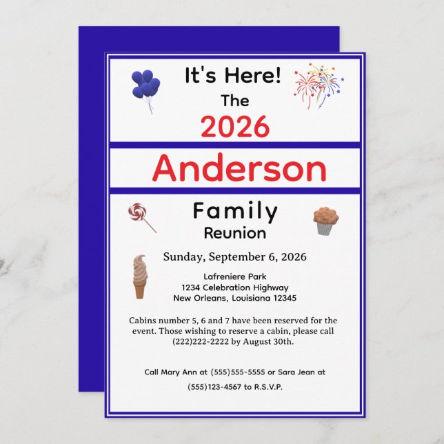 Convite Reunião Familiar Patriótica (Frente/Verso)