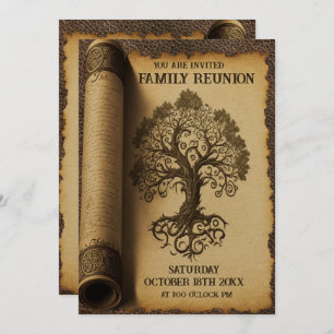 Convite Reunião Familiar - Rolagem de Árvore da Família Vi