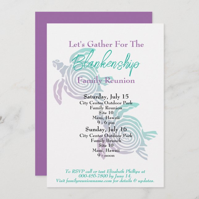 Convite Reunião Familiar Torre de Arte Tribal Evento Dois  (Frente/Verso)