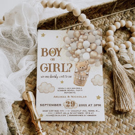 Convite Revelação de Gênero Boho Urso Neutro