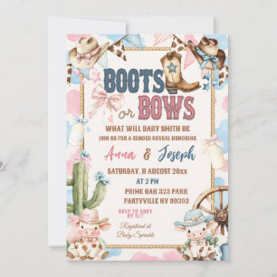 Convite Revelação de Gênero Boots ou Bows Wild West
