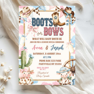 Convite Revelação de Gênero Boots ou Bows Wild West