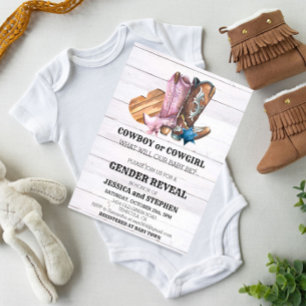 Convite Revelação de Gênero Botas de Cowboy ou Cowgirl