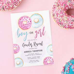 Convite Revelação de Gênero com Donut Menino ou Menina