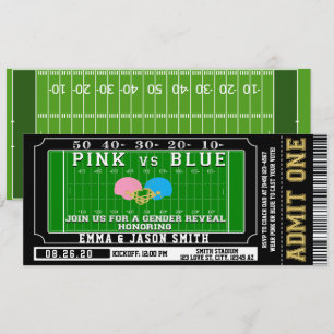 Convite Revelação de Gênero de Bebês com Bilhete de Fu