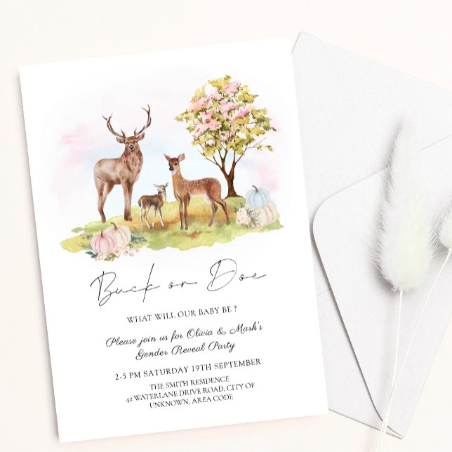 Convite Revelação de Gênero de Queda de Outono de Cachorro (Criador carregado)