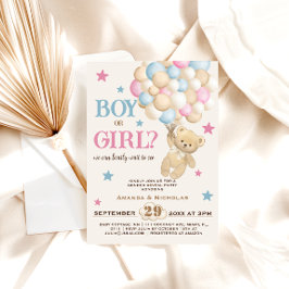 Convite Revelação De Gênero Do Urso Menino Ou Menino