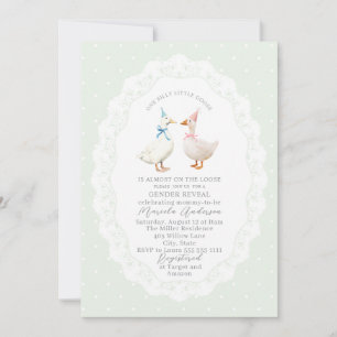 Convite Revelação de gênero Elegante Goose Boba em Aquarel